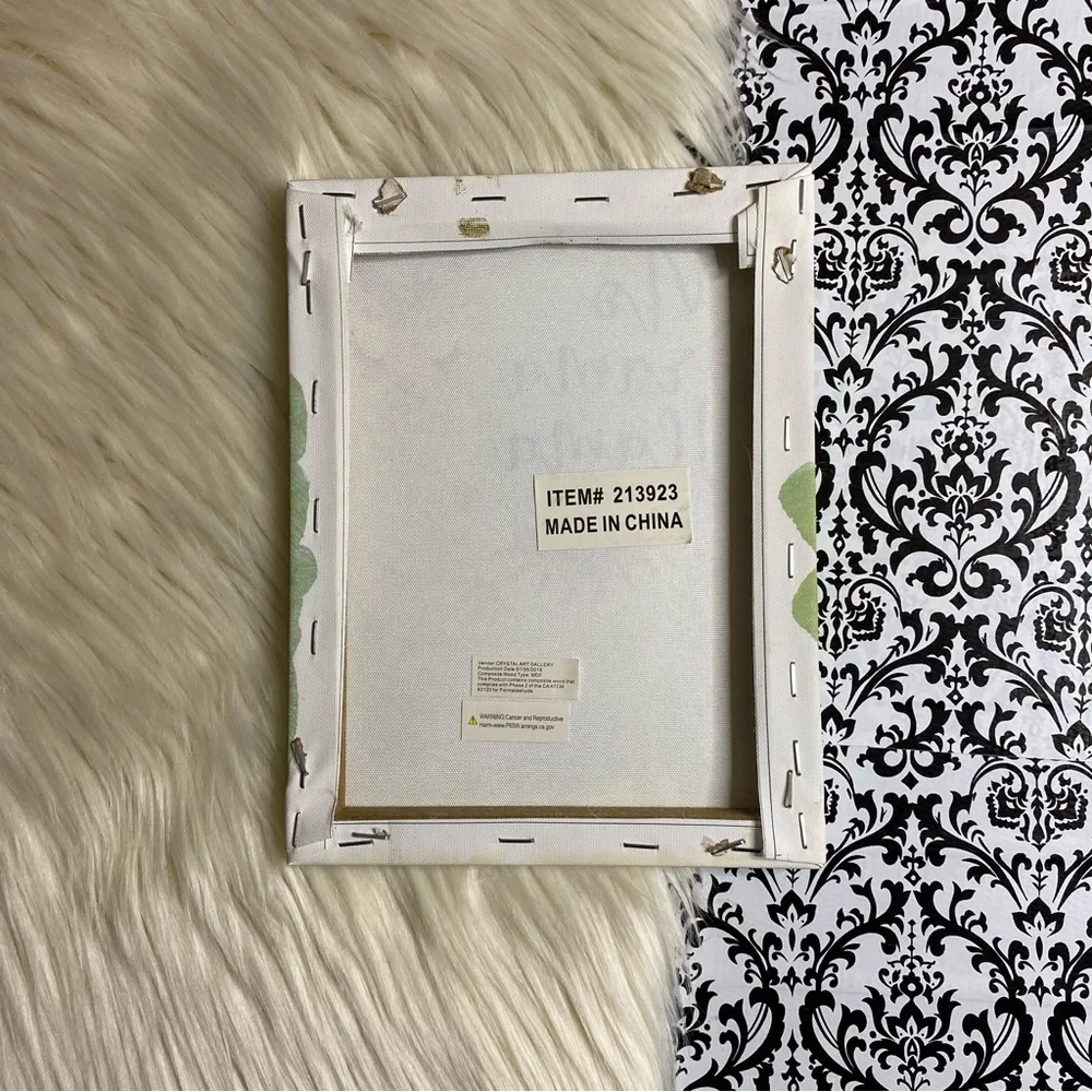NWT : ‘no drama llama’ floral festive sparkly canvas wall art decor